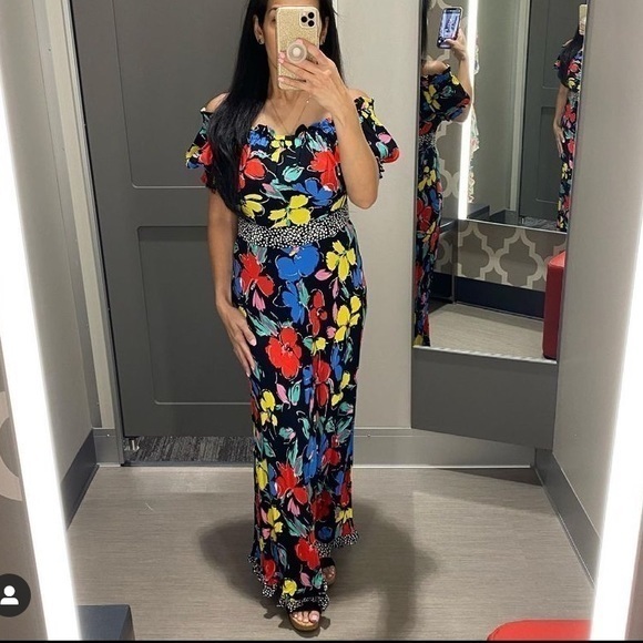 NWT Designer RIXO x Target Floral Off Shoulder Dress - Picture 4 of 16